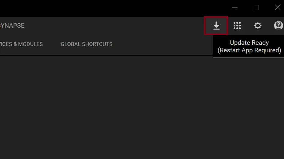Notificação oficial de atualização do Razer Synapse